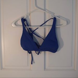 Xhilaration Blue Cross-Back Bikini Top
